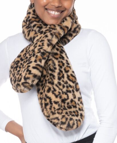 Photo 1 of INC International Concepts Women's Faux Fur Pull Through Scarf - Leopard