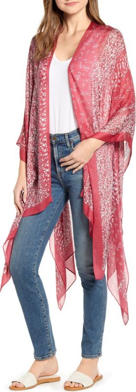 Photo 1 of Rebecca Minkoff Painterly Floral Ruana/ Scarf