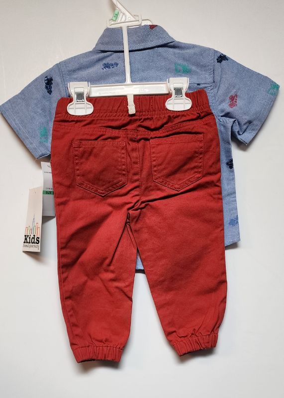 Photo 2 of SIZE 18 M KIDS HEADQUARTERS Toddler Boys 2-Pc. Short Sleeve Shirt & Jogger Pants Set