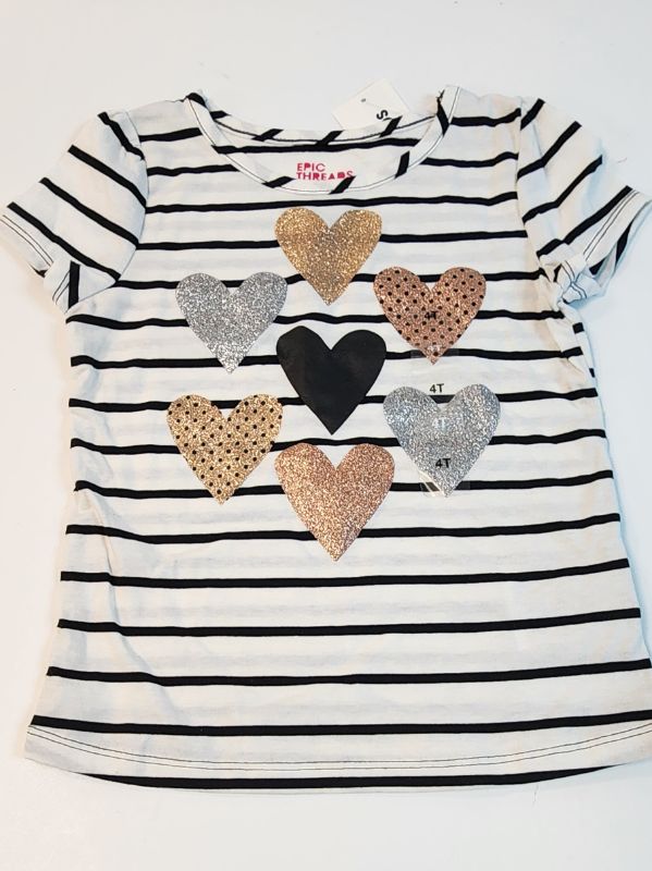 Photo 1 of SIZE 4T EPIC THREADS GIRL SHORT SLEEVE T-SHIRT HEARTS