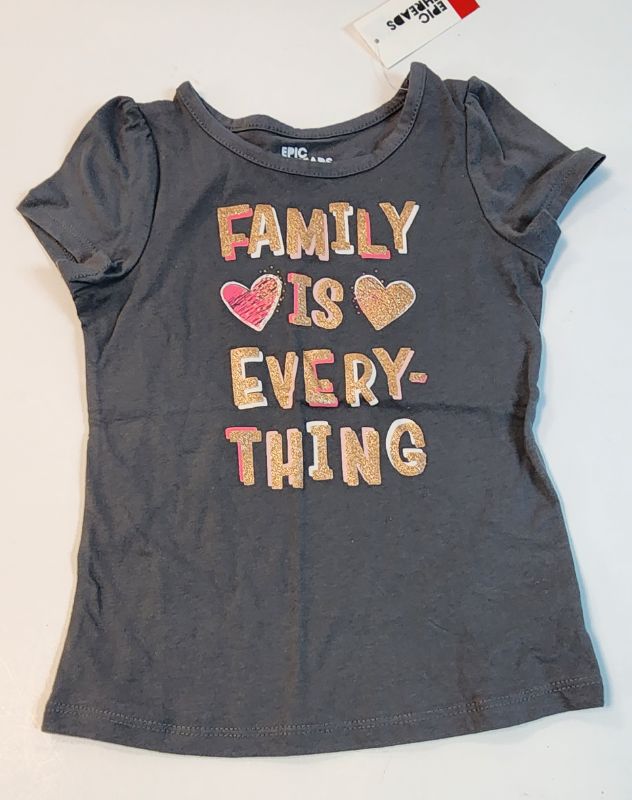 Photo 1 of SIZE 4T EPIC THREADS GIRL SHORT SLEEVE T-SHIRT "FAMILY"