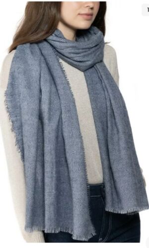 Photo 1 of INC International Concepts Two-Tone Textured Shine Wrap Scarf Navy