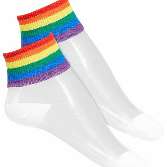 Photo 1 of INC International Concepts Net Ankle Socks Rainbow