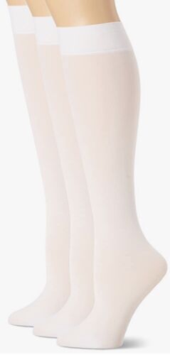 Photo 1 of HUE Flat Knit Knee High Socks White 3 PACK 