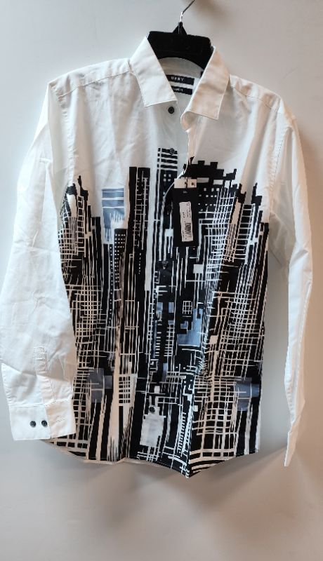 Photo 1 of SIZE 18 JUNIOR DKNY LONG SLEEVE SKYLINE SKINNY FIT WHITE / BLACK SHIRT