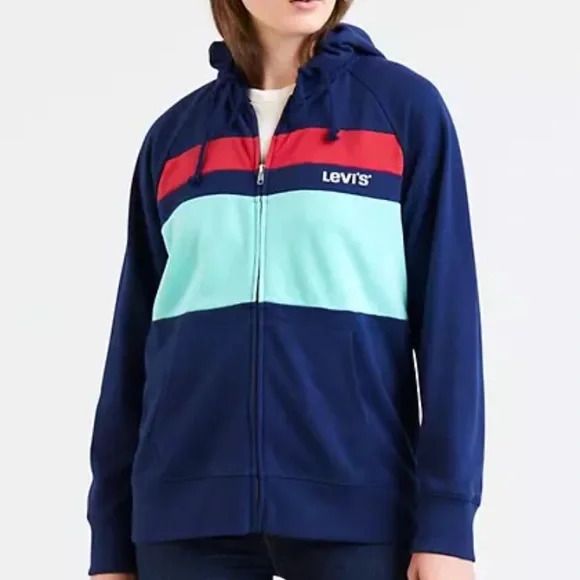 Photo 1 of SIZE S JUNIOR Levi’s Striped Color Block Hoodie