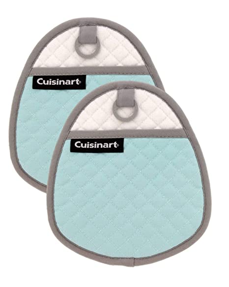 Photo 1 of CUISINART POT HOLDERS GREEN BLUE SILICONE OVAL WITH HANGING LOOP