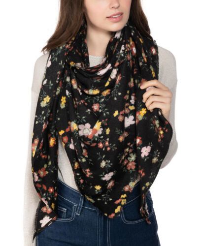 Photo 1 of INC International Concepts Women's Floral Triangle Scarf, Black, One Size