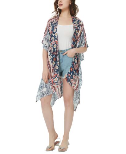 Photo 1 of Save The Ocean Women's Lightweight Paisley-Print Woven Cover Up (O/S, Navy 