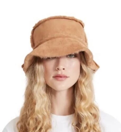 Photo 1 of Steve Madden - Outback Style - Reversible Faux Fur Trim Bucket Hat - Tan 