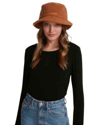 Photo 1 of Steve Madden Sherpa Bucket Hat Satin Lining Embroidered Logo