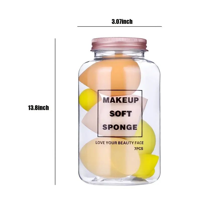 Photo 1 of 7pcs MAKEUP SOFT SPONGE ON A CUTE CONTAINER