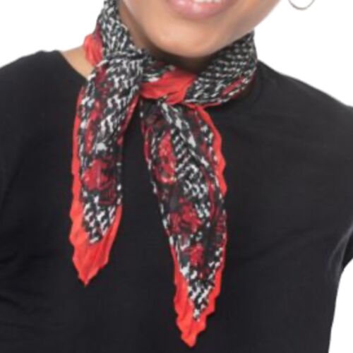 Photo 1 of INC International Concepts Pleated Square Scarf Black & Red
