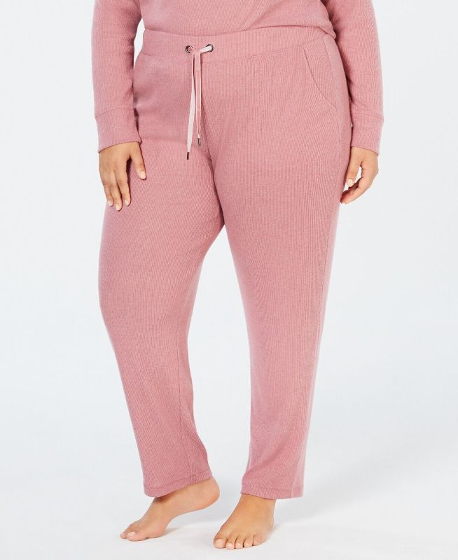 Photo 1 of SIZE 2X Alfani Women's Plus Size Ribbed Soft-Knit Joggers Mesa Rose