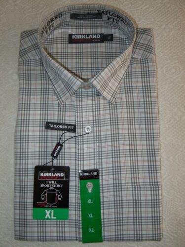 Photo 1 of KIRKLAND Signature Dress Shirt Size XL 100% Cotton Gray Check