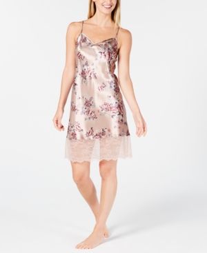 Photo 1 of SIZE M Thalia Sodi Printed Lace-Trim Chemise, Created for Macy's