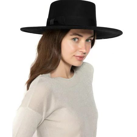 Photo 1 of Nine West Wool Felt Telescope Floppy Hat Black