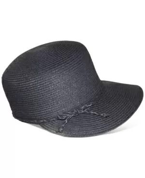 Photo 1 of Nine West Black Packable Classic Braid Framer Hat Black