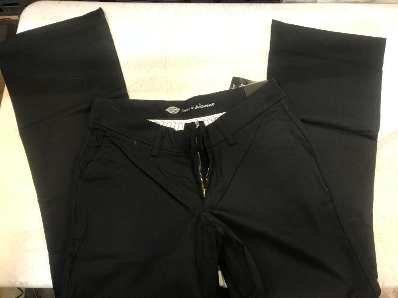 Photo 2 of  Slim Fit Boot Cut Stretch Twill Pants womens dickies brand color black size 6R