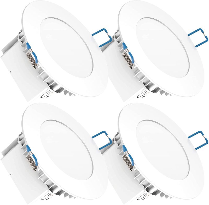 Photo 1 of Sunco Lighting 4 Pack 4 Inch Slim LED Downlight, Integrated Junction Box,10W=60W, 650 LM, Dimmable, 6000K Daylight Deluxe, Recessed Jbox Fixture, IC Rated, Simple Retrofit Installation - ETL
