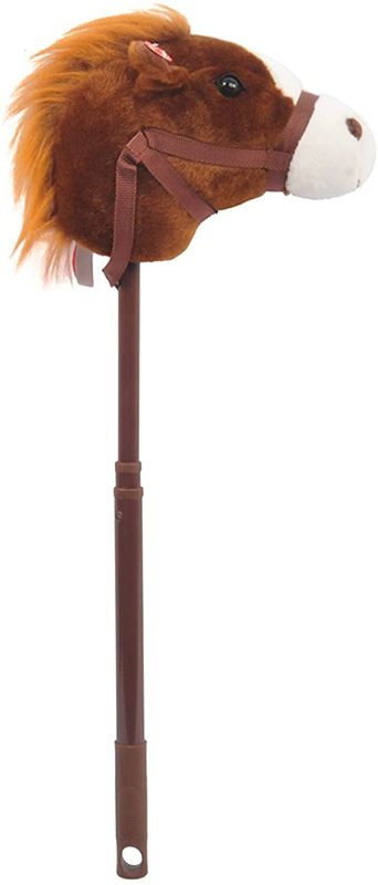 Photo 1 of Linzy Plush 36'' Unicorn Riding Stick , with Galloping Sounds, Adjustable Telescopic Stick, Adjust to 3 Different Sizes, Kids of Different Ages, Dark Brown (A-20216DB)
