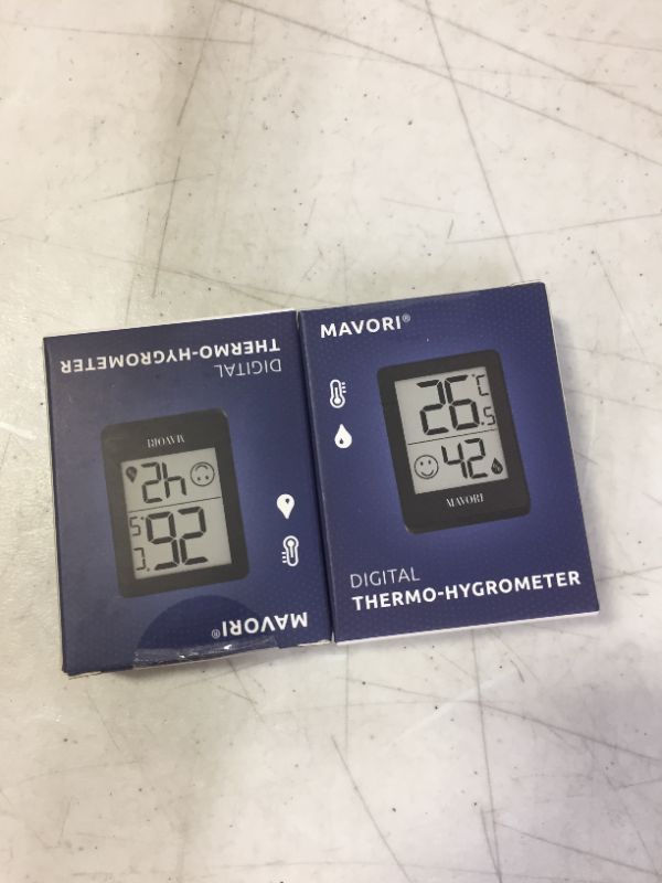 Photo 2 of MAVORI Indoor Thermometer Digital Hygrometer with Precise Measured Values Humidity Gauge Room Thermometer for Home with Accurate Temperature Humidity Monitor for Greenhouse, Office, Plant, Basement 2 PACK 