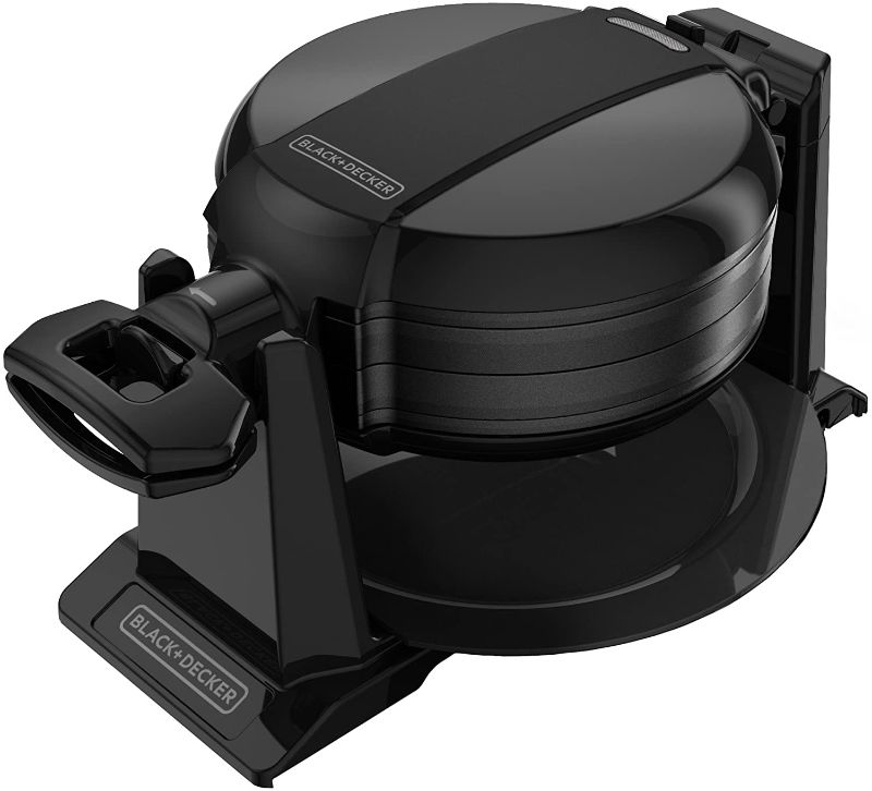 Photo 1 of BLACK+DECKER Rotating Waffle Maker, Black, WMD200B **POWERS ON BUT CAN NOT FULLY TEST**