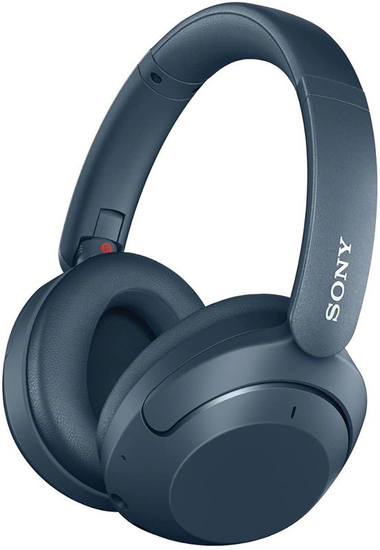 Photo 1 of Sony WH-XB910N Extra BASS Noise Cancelling Headphones, Wireless Bluetooth Over The Ear Headset with Microphone and Alexa Voice Control, Blue (Amazon Exclusive)
