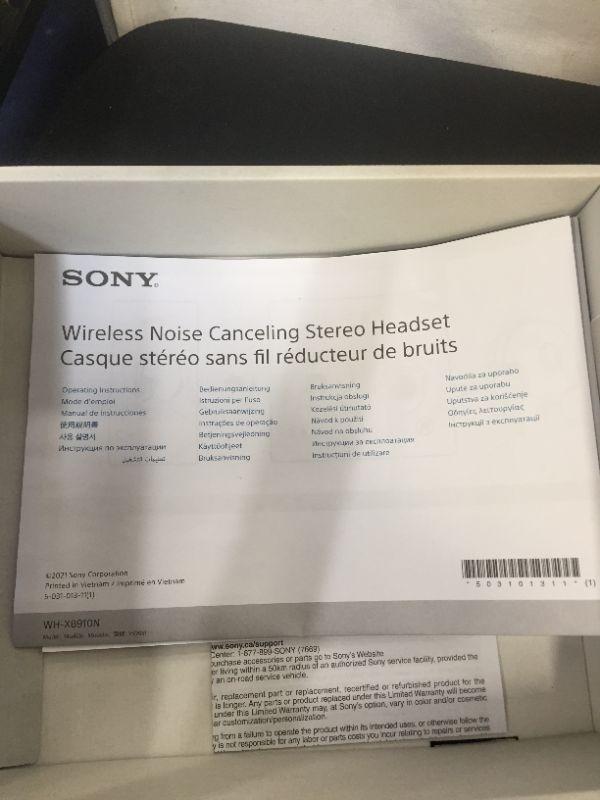 Photo 5 of Sony WH-XB910N Extra BASS Noise Cancelling Headphones, Wireless Bluetooth Over The Ear Headset with Microphone and Alexa Voice Control, Blue (Amazon Exclusive)
