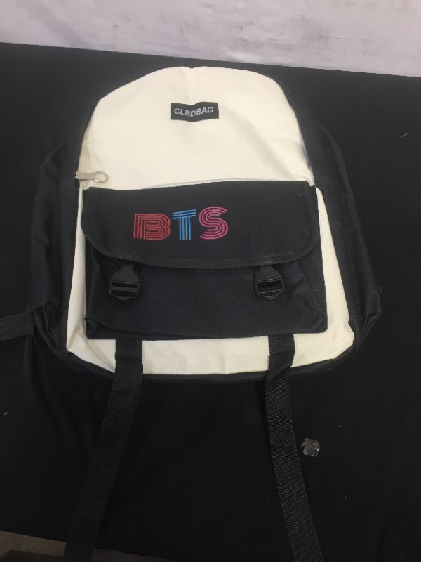 Photo 1 of BTS DESIGN CREAM AND BLACK TWO STRAP BACKPACK (FUNCTIONAL JUST NEEDS TO BE ASSEMBLED) 