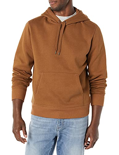 Photo 1 of Amazon Essentials Men's Hooded Fleece Sweatshirt, Toffee Brown, Large
