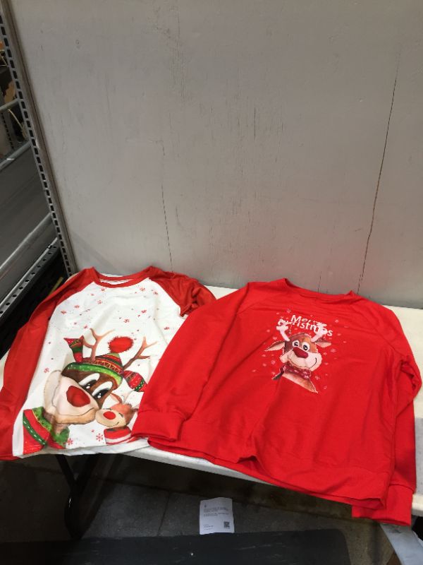 Photo 1 of CHRISTMAS REINDEER SWEATSHIRTS RED
DIFFERENT SIZES 2 PCK