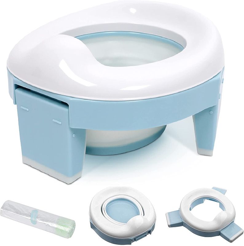 Photo 1 of BABY DAWN Portable Potty for toddler kids - Foldable Car Travel Potty training toilet, with Potty Liners and Storage Bag.
