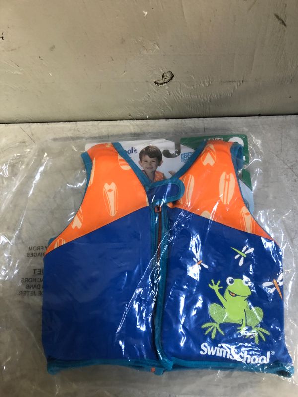 Photo 1 of SwimSchool Small/Medium UPF Flex Foam Flotation Swim Trainer Vest, Blue/Orange
SIZE 2-4 YEARS