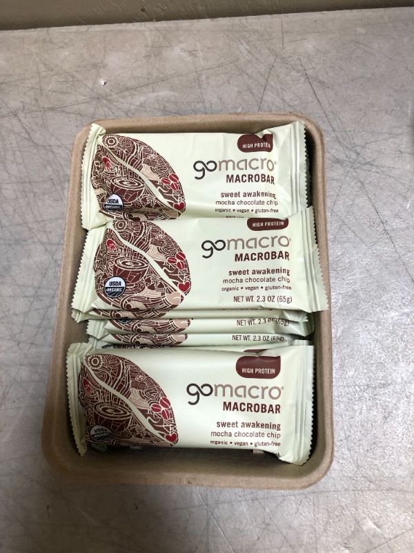 Photo 2 of GoMacro MacroBar Organic Vegan Protein Bars - Mocha Chocolate Chip (2.3 Ounce Bars
exp sep 2021
