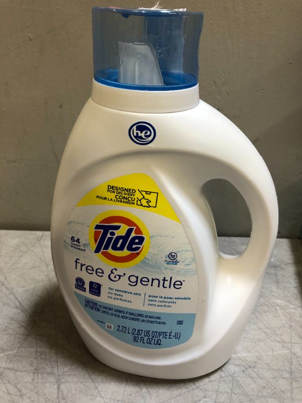 Photo 2 of Tide Free & Gentle Liquid Laundry Detergent, 64 Loads 92 fl. oz.