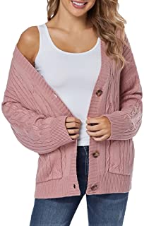 Photo 1 of Fuinloth Women's Cardigan Sweater, Oversized Chunky Knit Button Closure with Pockets- LARGE