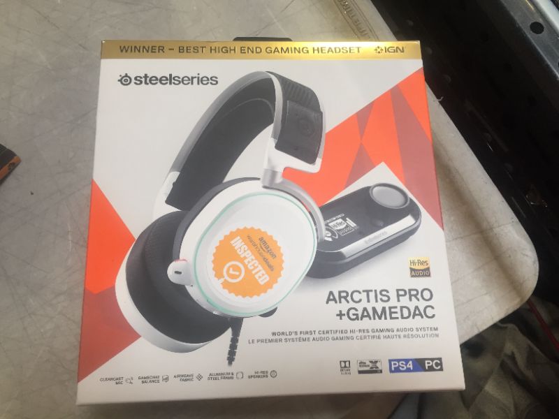 Photo 2 of SteelSeries Arctis Pro + GameDAC Wired Gaming Headset - Certified Hi-Res Audio - Dedicated DAC and Amp - for PS5/PS4 and PC - Black
[[ FACTORY SEALED ]]