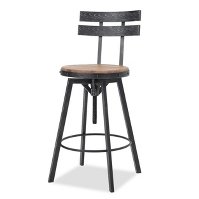 Photo 1 of Alanis Firwood Barstool Black Brush Silver - Christopher Knight Home