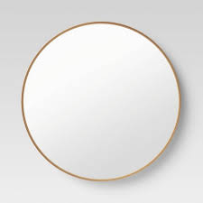Photo 1 of 30" Flush Mount Round Decorative Wall Mirror Gold - Project 62™