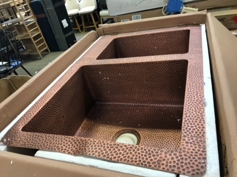 Photo 3 of 901 Offset Double Bowl Copper Sink, Sink Only
