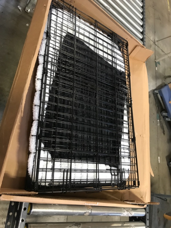 Photo 1 of 36in BLACK FOLDING DOG KENNEL DOUBLE DOOR WITH PET BED