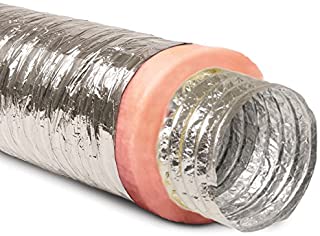 Photo 1 of 10" Inch Aluminum Hose Flexible Insulated R-8.0 Air Duct Pipe for Rigid HVAC Flex Ductowrk Insulation - 25' Feet Long
