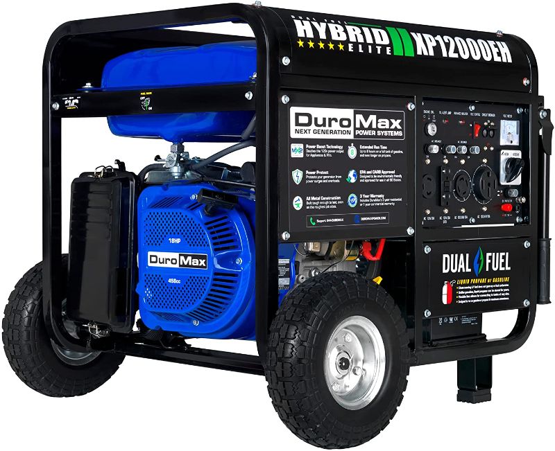 Photo 1 of DuroMax XP12000EH Durable 12000 Watt 18 HP Portable Hybrid Gas Propane Generator ENGINE LOCKED. NO OIL.