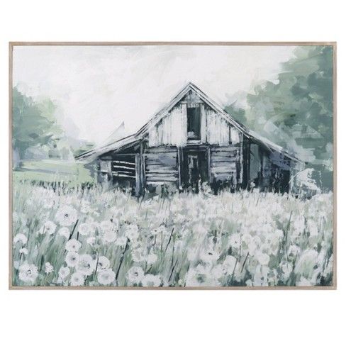 Photo 1 of 30" x 40" Dandelion Barn by Studio Arts Wrapped Framed Wall Art Canvas - Fine Art Canvas
