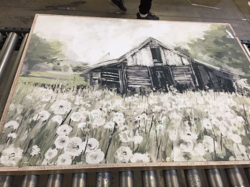 Photo 2 of 30" x 40" Dandelion Barn by Studio Arts Wrapped Framed Wall Art Canvas - Fine Art Canvas
