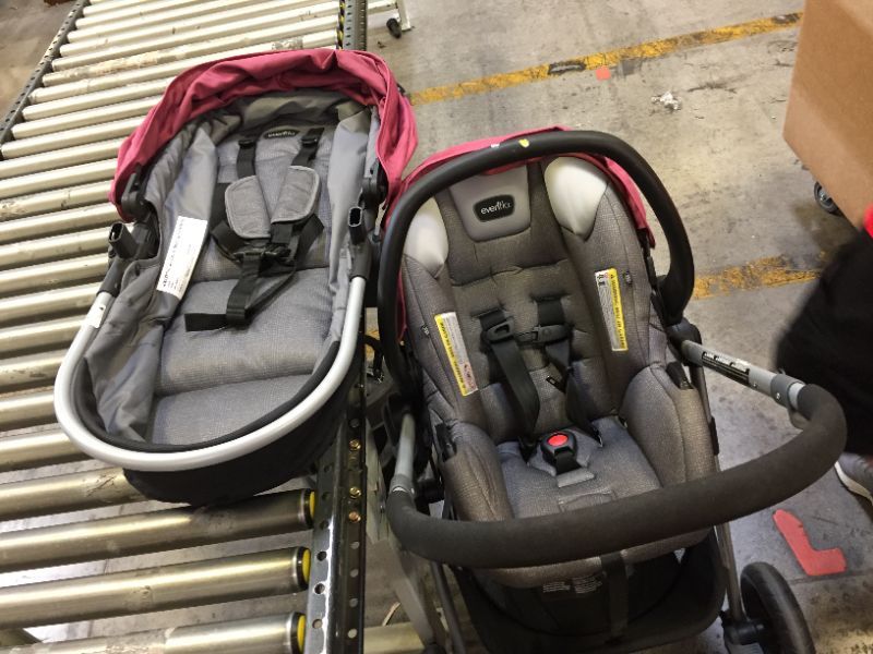 Photo 2 of Evenflo Pivot Modular Travel System with SafeMax Infant Car Seat DUSTY ROSE