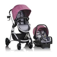 Photo 1 of Evenflo Pivot Modular Travel System with SafeMax Infant Car Seat DUSTY ROSE