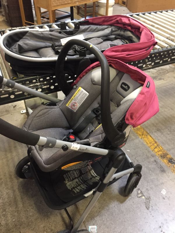 Photo 3 of Evenflo Pivot Modular Travel System with SafeMax Infant Car Seat DUSTY ROSE