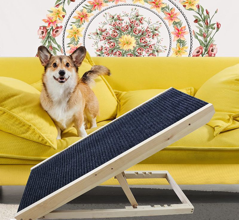 Photo 1 of Best Companions Upgraded Durable Wood Ramps,Good Couch Access for Dogs and Cats-Support up to 100lb,Non-Slip Carpet Surface,Great for Older Animals
